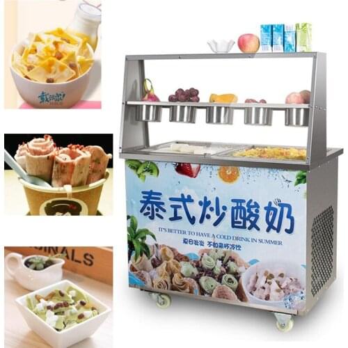 Thai double round pan fried ice cream machine Strong fried ice cream machine
