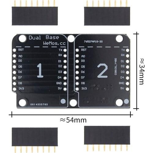 Double Socket Dual Base Shield for WeMos D1 Mini NodeMCU ESP8266 Diy PCB D1 Expansion board