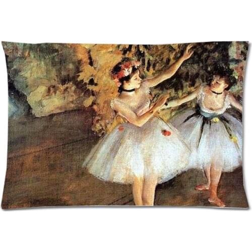 Edgar Degas Ballet Dance Painting Printed Pillowcase Custom Pillow Case Cover Rectangle Polyester Pillow Slip 50cmx75cm Christma