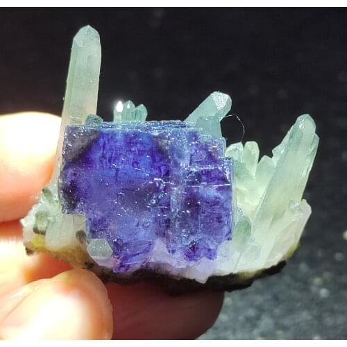 25.1gNatural Tanzanian blue violet blue fluorite and green crystal stone furniture decoration HEALING CRYSTAL QUARTZ GEM MINERAL