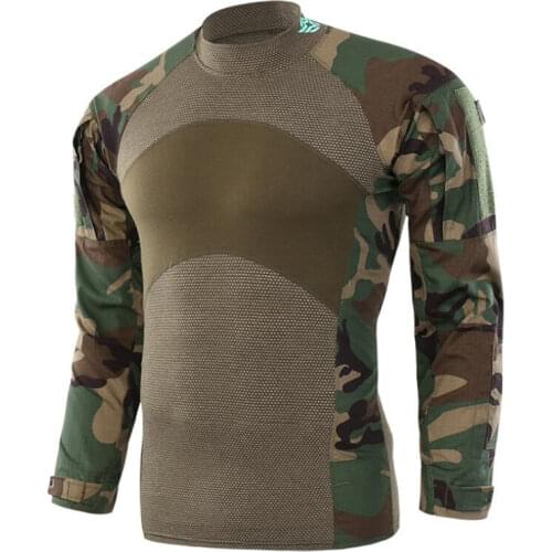 Outdoor Hiking T-shirts Mens Military Army Camouflage Long Sleeve Hunting Climbing Shirt Quick Drying Breathable Sport Clothes