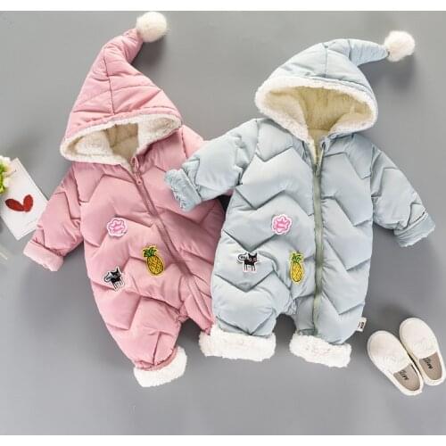 -30 degree New Winter overalls for kids coat Baby Snow Wear Newborn Snowsuit Boy Warm Down Cotton Girl clothes Bodysuit 0-18M