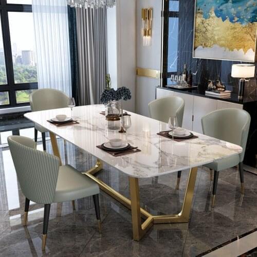 New Luxury Dining Room Furniture Dining Tables, Dining Room Sets 6 Dining Chairs, Marble Dining Table Set Modern