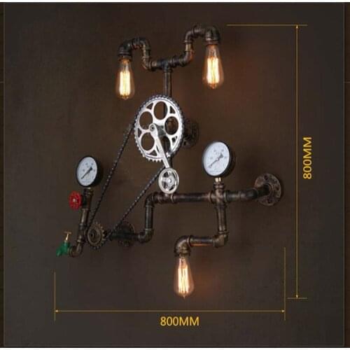 Industrial Feng Shui Pipe Wall Lamp American Loft Retro Balcony Creative Personality Restaurant Bar Lamp Iron Art Wall Lamp