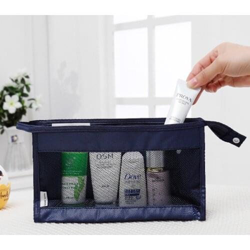 New Style Online Celebrity Multi-functional Portable Hand Mesh Cloth Large Capacity Travel Makeup Storage Wash Bag
