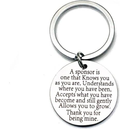 Oeinin Arrtracive Keychain For Men/Women Simple Keyring A Sponsor Is One That Knows You As You Are Keychain Zinc Alloy Brelok