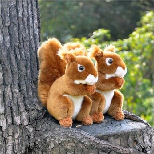 Lifelike Squirrel Plush Toys Simulation Squirrel Stuffed Toy Dolls Wild Animals Doll Children Kids Birthday Gifts