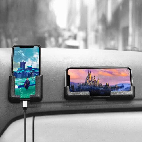 Adjustable Width Phone Holder Car Interior Self-adhesive Mobile Phone Clip Stand GPS Dashboard Display Car Phone Bracket