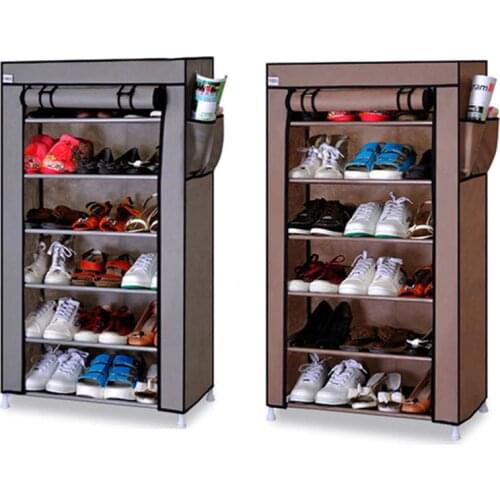 Seven Layers Six Grid Thick Non-woven Simple Shoe Cabinet Dustproof Creative DIY Assembly Storage Shoe Rack Shoe Organizer Shelf
