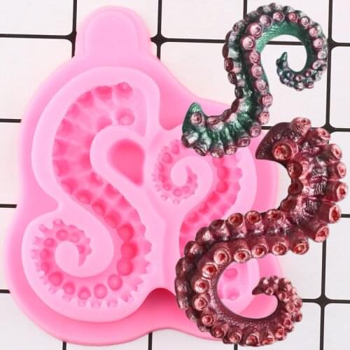 Sea Animals Tentacles Silicone Molds Cupcake Topper Fondant Cake Decorating Tools Cookie Baking Candy Chocolate Gumpaste Moulds