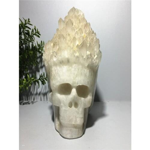 Natural cranium candle stone quartz crystal specimen Home furnishing decoration stone and crystal Reiki healing amethyst skulls