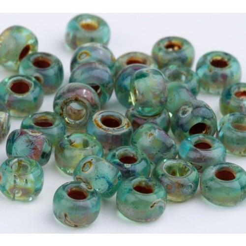 Taidian Miyuki Round Picasso Beads 4521 opaque red picasso For Boho Jewelry Or Native Jewelry 10g/20g/bag