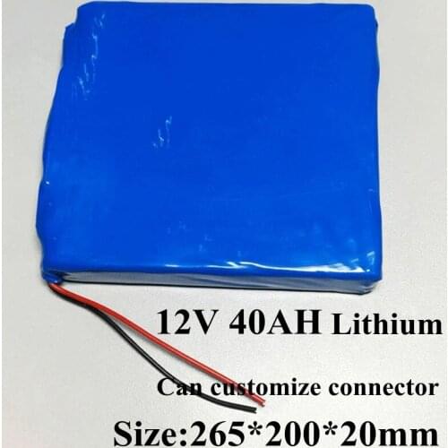 Thin 12V 40Ah Lithium Battery 12v Li-ion Pack for Power Supply Energy Storage Not Lifepo4 40ah + 3A Charger