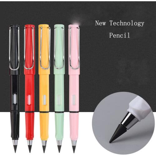 Creative Inkless Eternal Pencil Advanced Unlimited Writing Metal Pen School Supplies Pencils Business Office Art Drawing Pencil