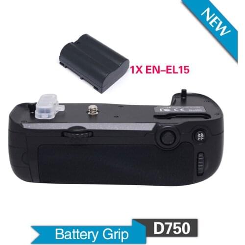 Meike MK-D750 Vertical Battery Grip with 1pcs EN-EL15 for Nikon D750 DSLR Camera as MB-D16