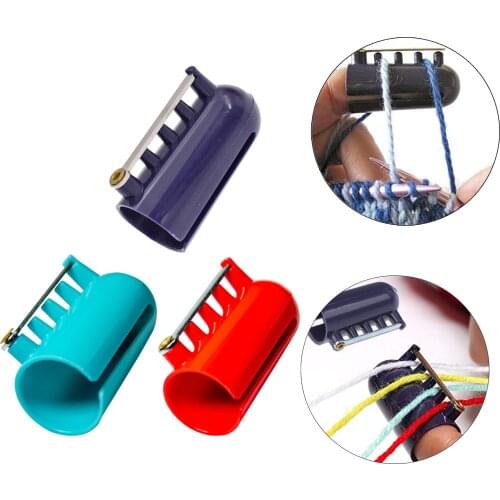 Crocheting Knitting Stranding Yarn Guide Holder Finger Thimble Red
