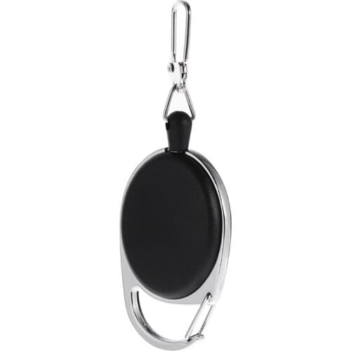 Retractable Reel Ajustable Wire Rope Keychain With Carabiner Anti-theft Antilost