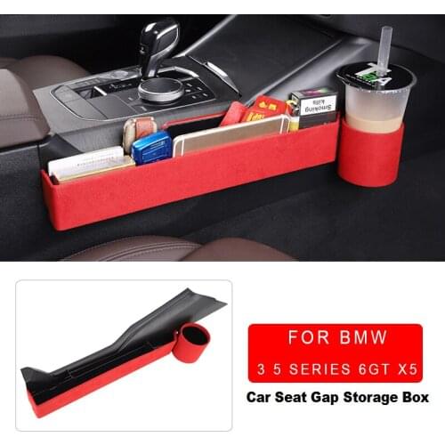 ABS Plastic Car Seat Gap Slit Storage Box For BMW 3 5 Series 6GT X5 Cup Drink Holder Organizer Center Console Stowing Tidying
