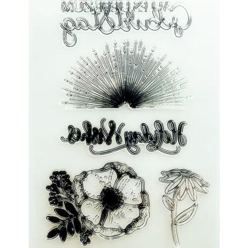 YLCS446 Flower Silicone Clear Stamps For Scrapbooking DIY Photo Album Cards Decoration Craft Transparent Stamp Clear Stamp New