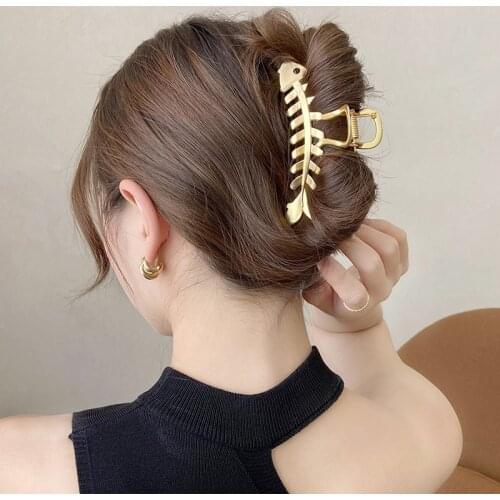 2021 New Ladies Elegant Diamond Pearl Hollow Geometric Crab Claws Retro Hairpin Headband Hairpin Fashion Hair Accessories