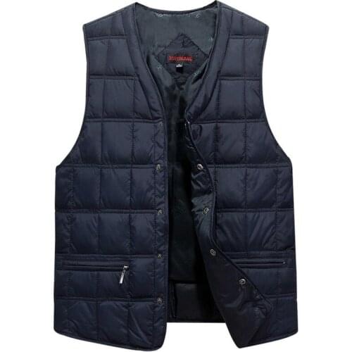 Winter Dresses Men White Duck Down Causal Vest Ultra Light Male Thick Sleeveless Down Jacket Men Warm Vest L-5XL Plus Size