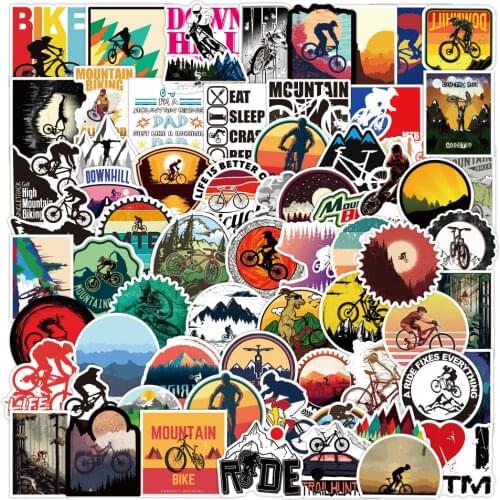 10/50/100pcs Outdoor Bicycle Stickers for Mountain Bike Riding Travel Luggage Car Skateboard Waterproof Graffiti Decal Sticker
