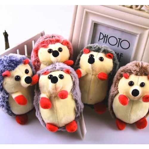 10PCS 10cm Hedgehog Cartoons Soft Toys Car Bag Decoration Plush Mini Pendant Keychain Doll Ring Soft Toy