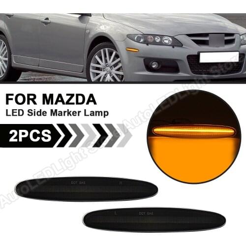 2Pcs For Mazda 6 2003 2004 2005 2006 2007 2008 Car LED Front Side Marker Turn Signal Light Lamp Amber Error Free