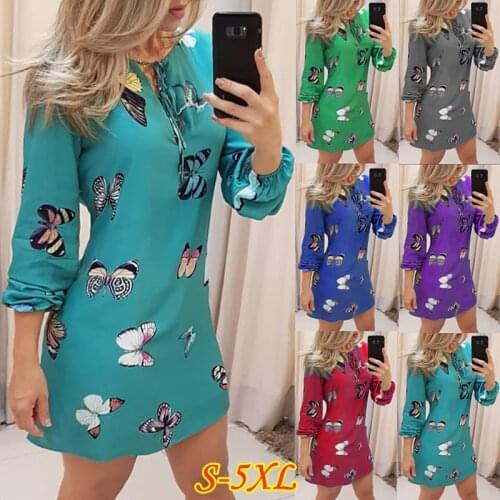 2021 Summer Sexy Women O-neck Printing Plus Size Polyester Mini Dress Woman Dress S-5XL