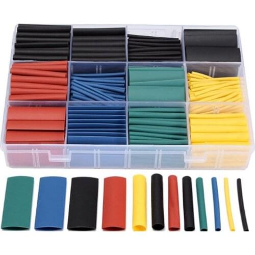 510PCS Heat Shrink Tubing Insulation Shrinkable Tube Assortment Electronic Polyolefin Wire Cable Sleeve Kit Heat Shrink Tube