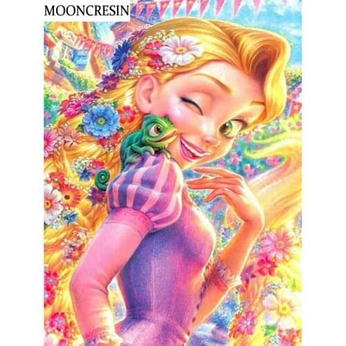 5D Diy Diamond Painting Cartoon Girl and Frog Prince Mosaic Pictures Of Rhinestones Diamond Embroidery Stickers Home Decoration