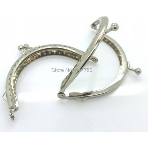 Free Shipping-5PCs Silver Tone Purse Bag Metal Arch Frame Kiss Clasp Lock 9x6.3cm(3 4/8"x2 4/8") J2606