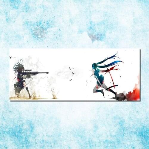 Black Sexy Anime Girl Art Silk Canvas Poster Print 20x53 24x60 Inch Pictures For Living Room Decor Gift -5