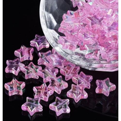 100 PCS 10x4mm Acrylic Pentagram Star Beads DIY Loose Spacer Bead For Jewelry Making DIY Component