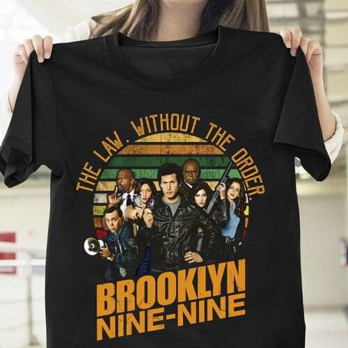 Brooklyn Nine Nine The Law Without The Order T Shirt Black Cotton Men S 4Xl