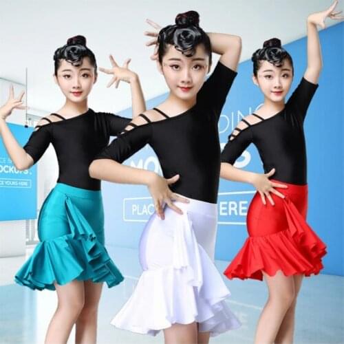 Kids Dresses for Girls Latin Ballroom Dance Competition Costumes Stage Performance Fringe Gatsby Tassel Tango Skirt Clothing