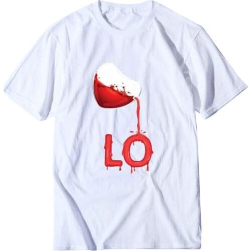 Womens Valentines Day Love Letter Print Short Sleeve T-Shirt Top