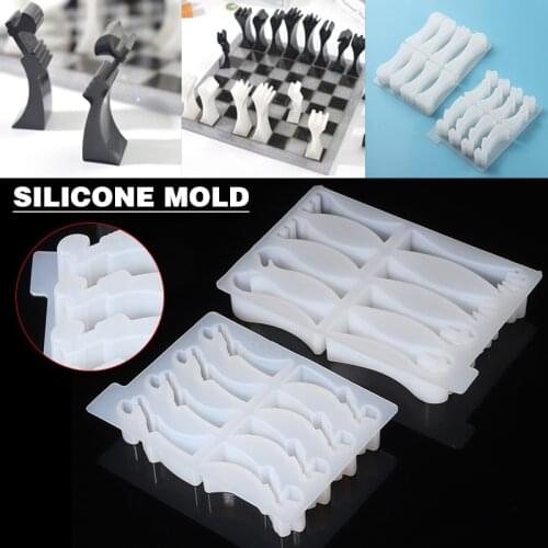New DIY Resin Chess Board Moulds Silicone Resin Chess Jewelry Pendant Casting Mold Checkers Board Craft Mold