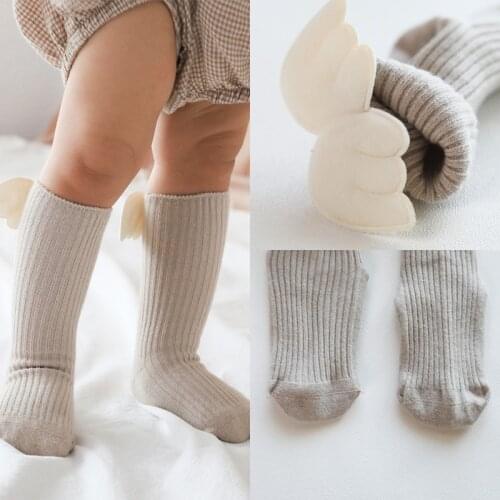 Cartoon Newborn Baby Socks Angel Wing Socks Summer Autumn Baby Girl Boy Knee Socks Cotton Toddler Infant Girls Knee High Socks