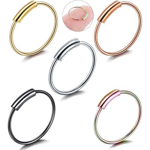 Wholesale Hoop Nose Ring Punk Human Puncture Round Electroplated Nasal Ring Breast Ring Ear Nail Jewelry 20G