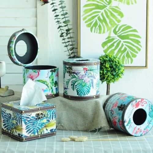 Nordic INS Small Fresh Leather Tissue Box Living Room Napkin Box Car Hotel Napkin Storage Box Tray Creative Home