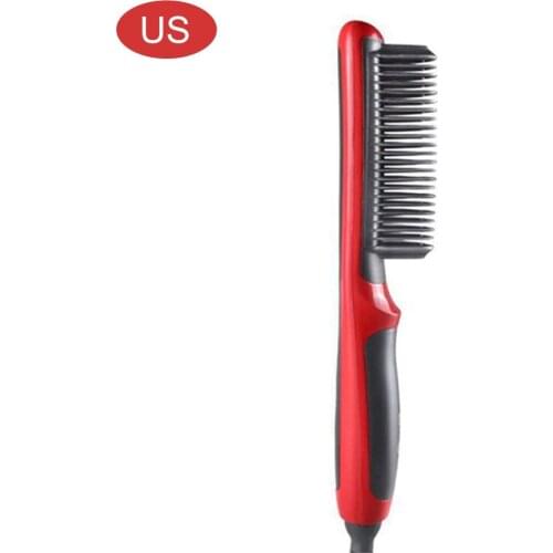Multifunctional Hair Straightener Brush Electric Beard Curler Ceramic Comb Hair Straightener Electric Staightener Brush