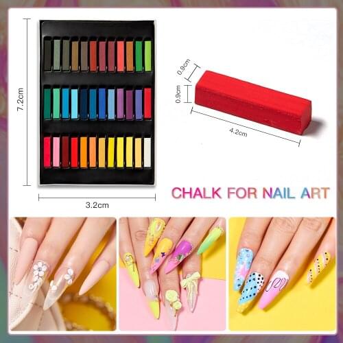 Nail Glitter Power Pigments Magic Pen Manicure Air Cushion 36 Colors Nail Dyed Chalk Nail Art Makeup Tool