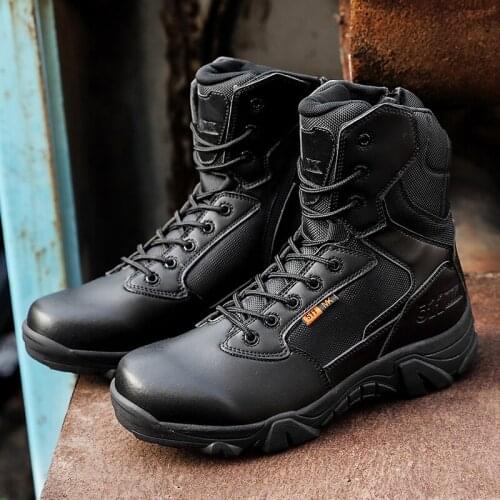 Mens Military Boots Waterproof Outdoor Trekking Boots Men Tactical Sneakers Black Wear-resisting Jungle Combat Men Army Boots