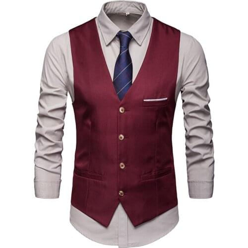British Suit Vest Mens Suit Jacket Korean Slim Casual Waistcoat Professional Formal Wear Vest Wedding Best Man Dress Coat Vest