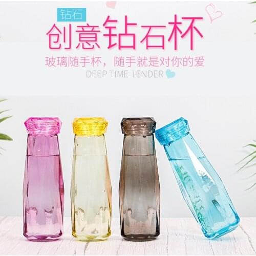 New Creative Leisure Exquisite Gift Water Bottle Net Red Glass Water Bottle Fresh Ins Transparent Glass Bottle
