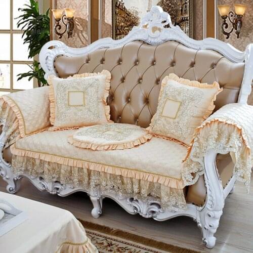 2016 hot New sales top fashion thick High simulation silk slip-resistant Lace sofa covers sofa towel sofa cushion pillow case