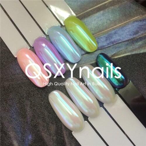 WHOLESALE 50g Blue Finest Aurora Pigment Neon Powder Mermaid Unicorn Chrome Mirror Glitter for Nail Art Gel Nail Polish