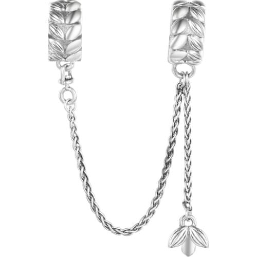 CKK Grains of Energy Safety Chain Beads 925 Sterling Silver Charms Fits Original Bracelets Bangles Women Fine Jewelry Bijoux