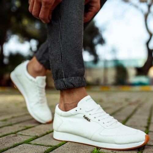 Knack Daily Shoes 002 White Male Seasonal Orthopedic Casual Base Style Sport Lace-Up Sneaker Spring and Summer Fashion